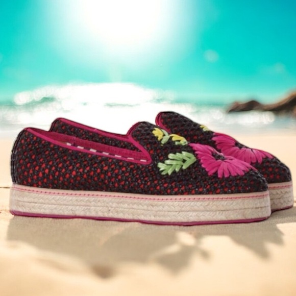 M Missoni Embroidered raffia platform espadrilles - Picture 4 of 14